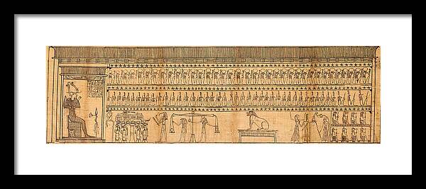 Ancient Framed Print featuring the painting Book Of The Dead Of Imhotep by Science Source