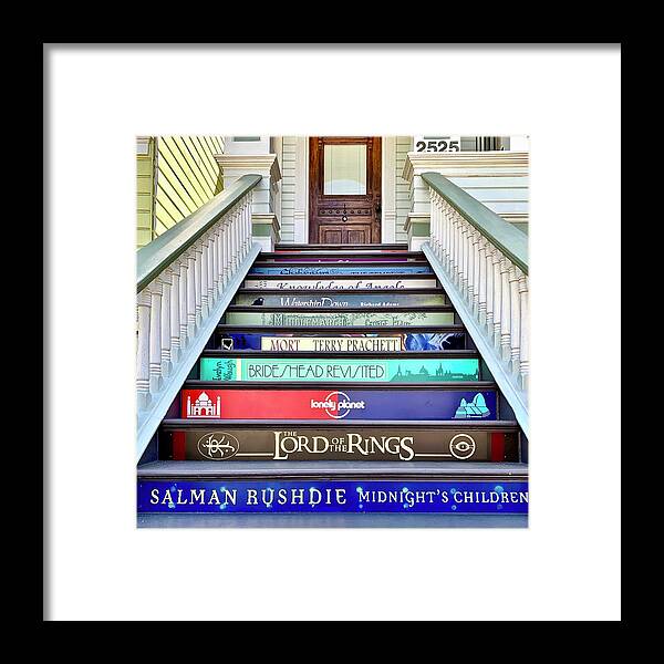  Framed Print featuring the photograph Book Stairs by Julie Gebhardt