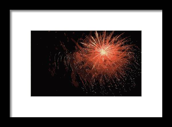 Fireworks Framed Print featuring the digital art Boom by George Pennington