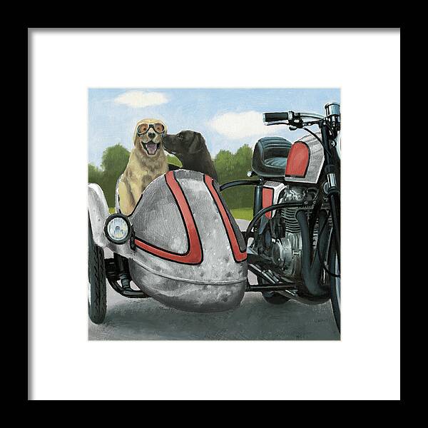 Animals Framed Print featuring the painting Born To Be Wild Silver And Red by James Wiens