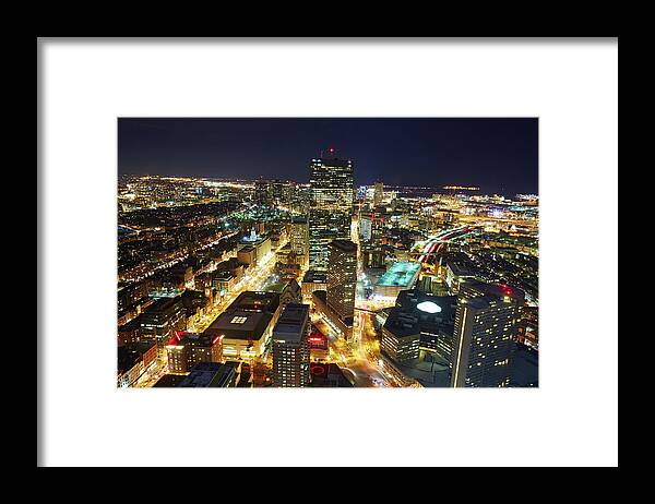 Outdoors Framed Print featuring the photograph Boston At Night by Allan Baxter