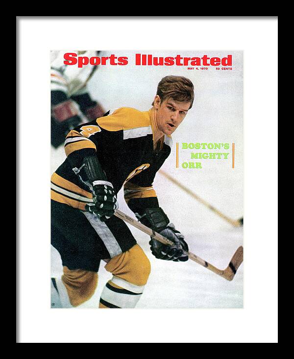 Playoffs Framed Print featuring the photograph Boston Bruins Bobby Orr, 1970 Nhl Eastern Division Sports Illustrated Cover by Sports Illustrated