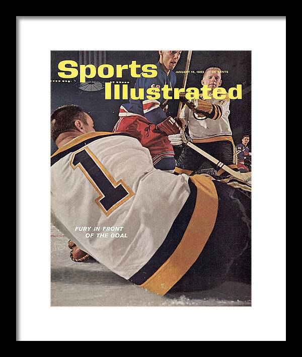 Magazine Cover Framed Print featuring the photograph Boston Bruins Goalie Don Head And Patrick Stapleton Sports Illustrated Cover by Sports Illustrated
