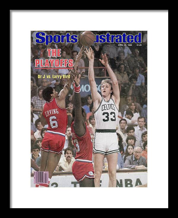 Magazine Cover Framed Print featuring the photograph Boston Celtics Larry Bird, 1980 Nba Eastern Conference Sports Illustrated Cover by Sports Illustrated