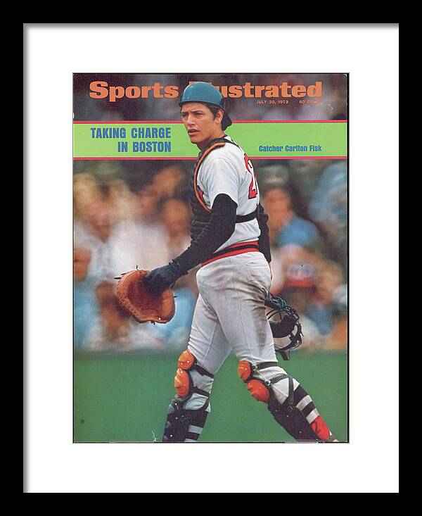 Magazine Cover Framed Print featuring the photograph Boston Red Sox Carlton Fisk... Sports Illustrated Cover by Sports Illustrated