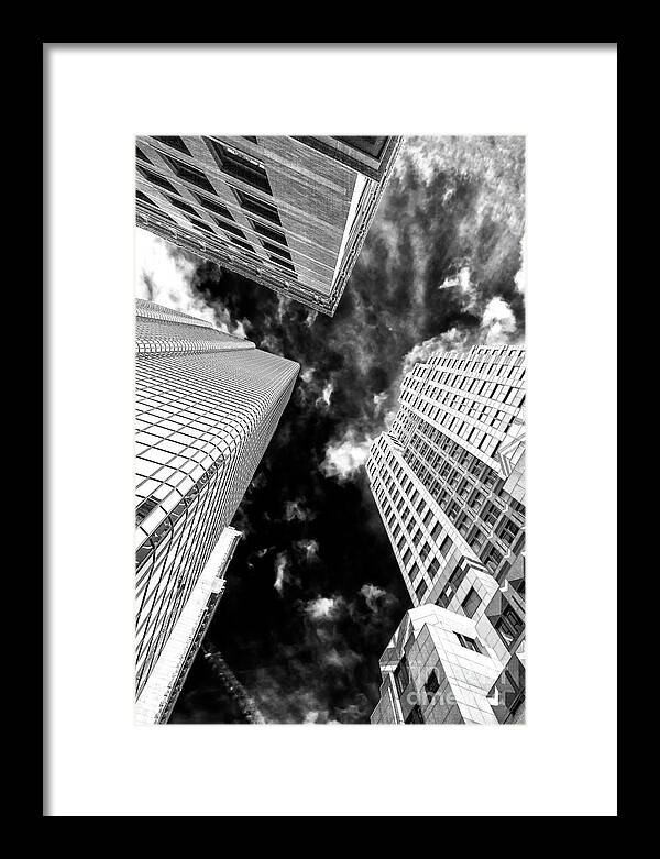 Boston Rising Framed Print featuring the photograph Boston Rising Monochrome by John Rizzuto
