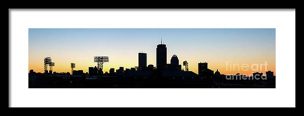 America Framed Print featuring the photograph Boston Skyline Fenway Sunrise High Resolution Panorama Photo by Paul Velgos
