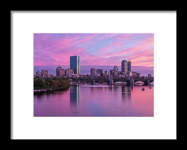 Boston Framed Print featuring the photograph Boston Sunset by Rob Davies