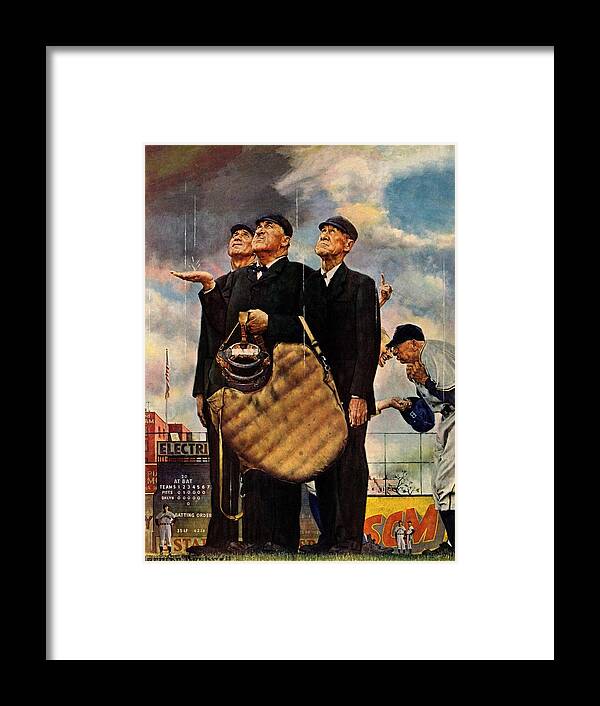 Sport Framed Print featuring the drawing Bottom Of The Sixth by Norman Rockwell