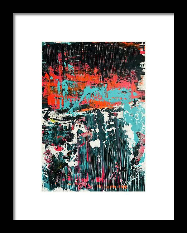Abstract Framed Print featuring the painting Bottoms Up by Laura Jaffe