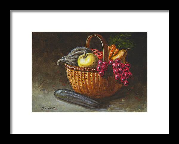 Basket Framed Print featuring the painting Bounty Sketch by Richard De Wolfe