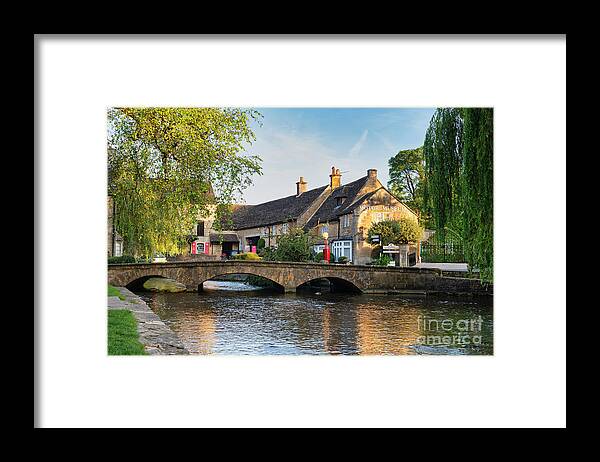 Bourton On The Water Framed Print featuring the photograph Bourton on the Water Summer Sunrise by Tim Gainey