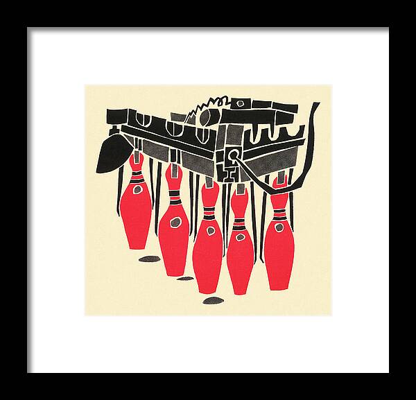 Activity Framed Print featuring the drawing Bowling Pins by CSA Images