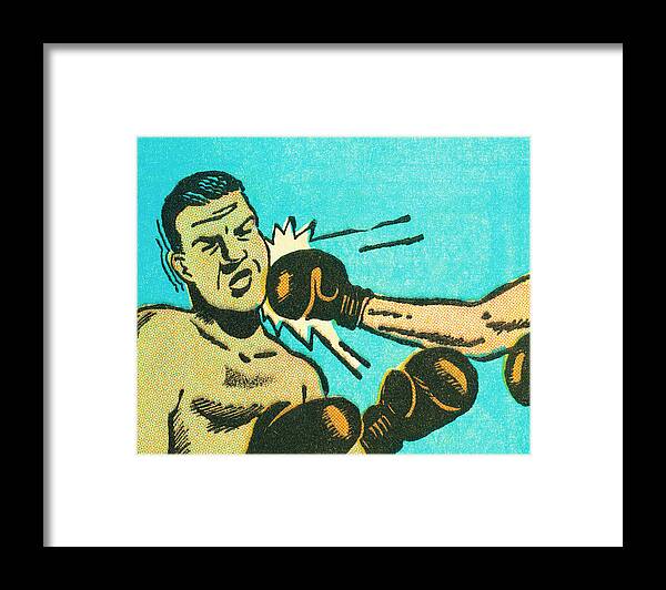 Action Framed Print featuring the drawing Boxing by CSA Images