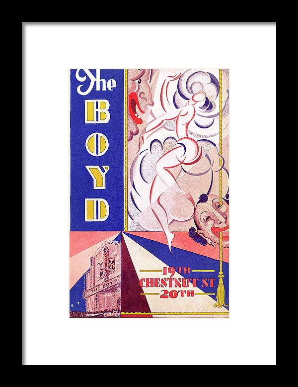 Boyd Theatre Framed Print featuring the mixed media Boyd Theatre Playbill Cover by Lau Art