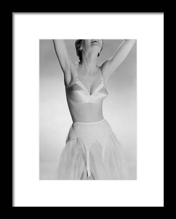 1950-1959 Framed Print featuring the photograph Bra And Suspenders by Chaloner Woods