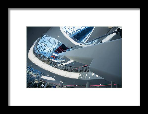 Downtown District Framed Print featuring the photograph Brand New Shopping Mall Close Up by Tma1