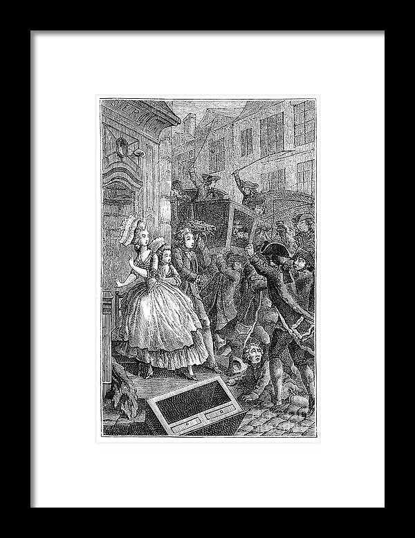 Engraving Framed Print featuring the drawing Brawls In The Street, 1885.artist L by Print Collector