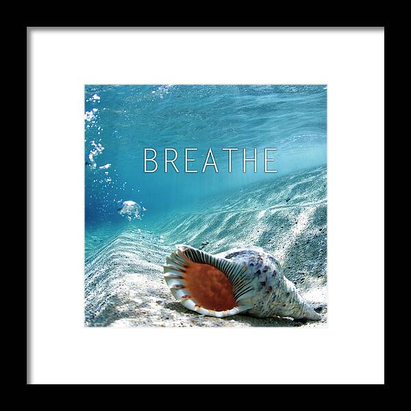 Ocean Under Water Framed Print featuring the photograph Breath. by Sean Davey
