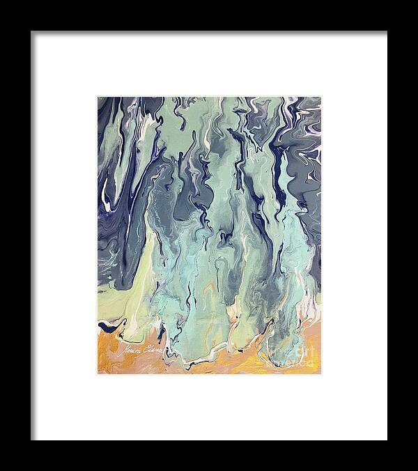 Ocean Framed Print featuring the painting Breathe by Monica Elena