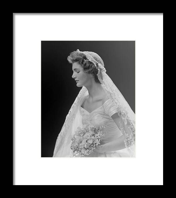 Bridal Show Framed Print featuring the photograph Bridal Portrait Oof Jacqueline Bouvier by Bachrach