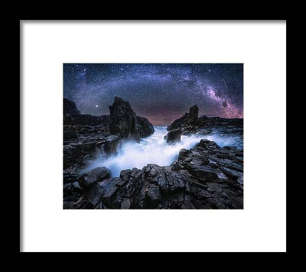 Seascape Framed Print featuring the photograph Bridge Of The Stone Gate by Joshua Zhang