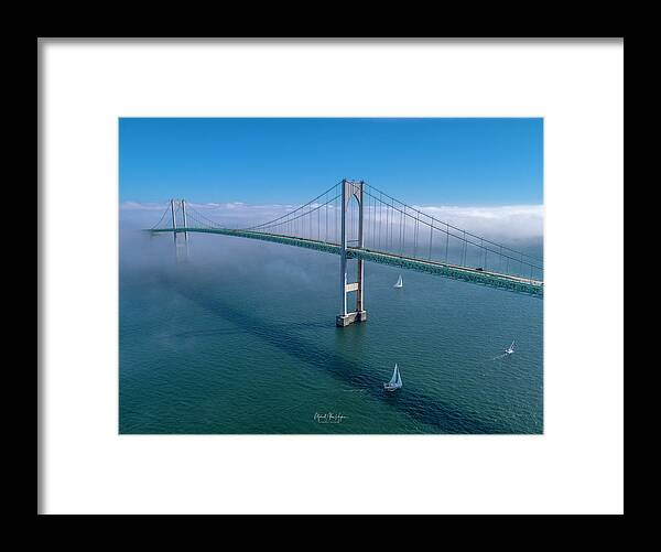 Claiborne Pell Framed Print featuring the photograph Bridge to Heaven by Veterans Aerial Media LLC