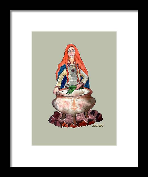Brigid Framed Print featuring the painting Brigid Of The Gaels by AHONU Aingeal Rose