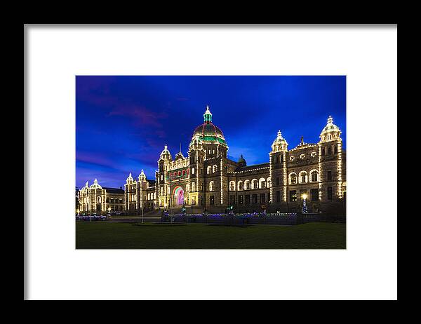 Vancouver Island Framed Print featuring the photograph British Columbia Parliament Building by Walter Bibikow
