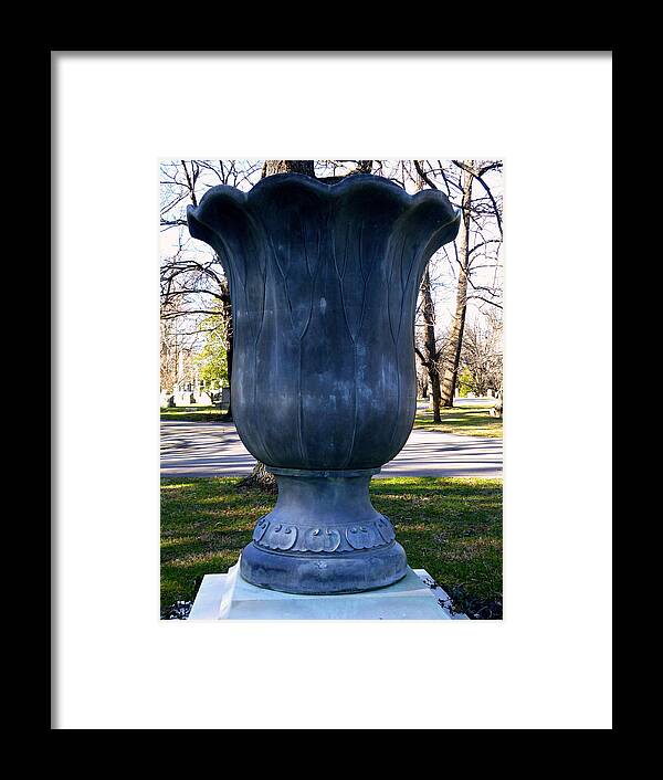 Bronze Urn Framed Print featuring the photograph Bronze Urn on Marble Base by Mike McBrayer