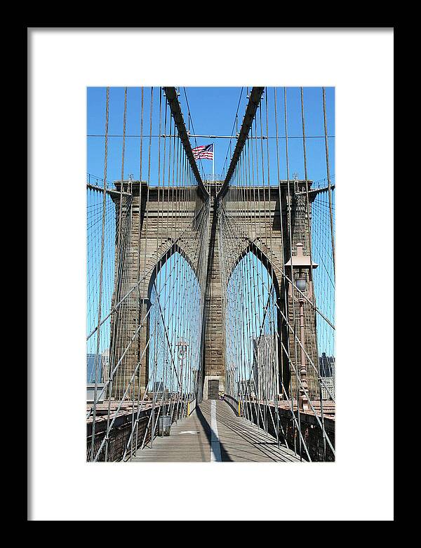 Brooklyn Bridge Framed Print featuring the photograph Brooklyn Bridge - New York, N.Y. by Richard Krebs