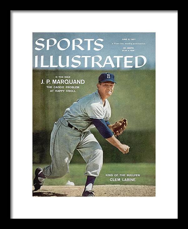 Magazine Cover Framed Print featuring the photograph Brooklyn Dodgers Clem Labine... Sports Illustrated Cover by Sports Illustrated