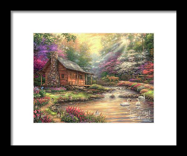 Pastels Framed Print featuring the painting Brookside Retreat by Chuck Pinson