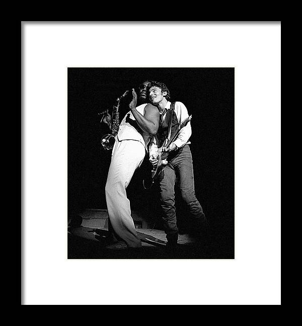 People Framed Print featuring the photograph Bruce Springsteen & The E Street Band by Rick Diamond