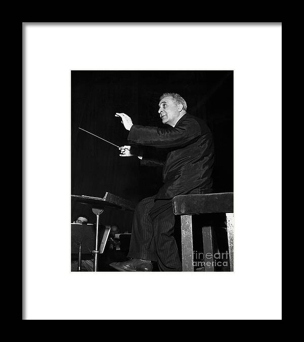 Bruno Walter Framed Print featuring the photograph Bruno Walter During Rehearsal by Bettmann