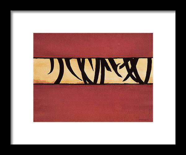 Abstract Framed Print featuring the painting Brush Painting Abstract by Heidi E Nelson