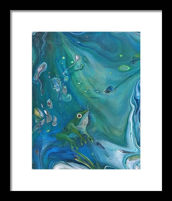 Blues Framed Print featuring the painting Bubbler by Sandy Dusek