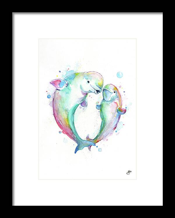 Bubbly Belugas Framed Print featuring the painting Bubbly Belugas by Marc Allante
