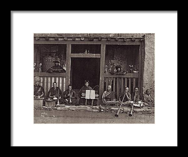 Music Framed Print featuring the photograph Buddhist Music by Henry Guttmann Collection
