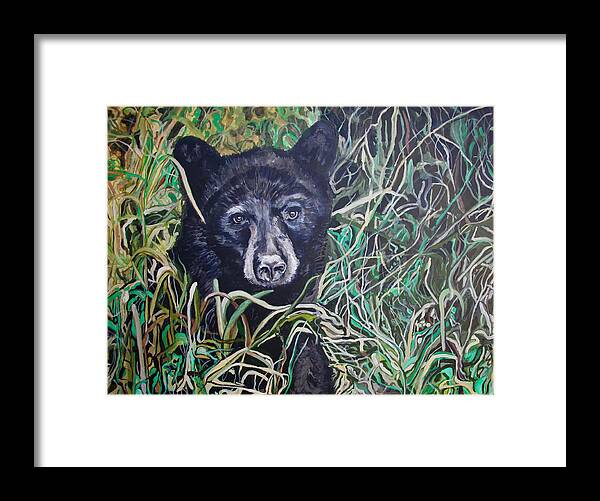 Black Bear Framed Print featuring the painting Buford by Tom Roderick