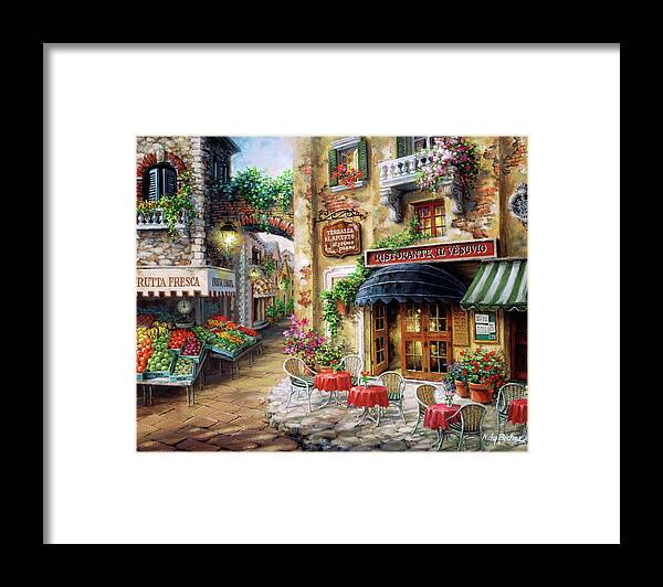 Buon Appetito Framed Print featuring the painting Buon Appetito by Nicky Boehme