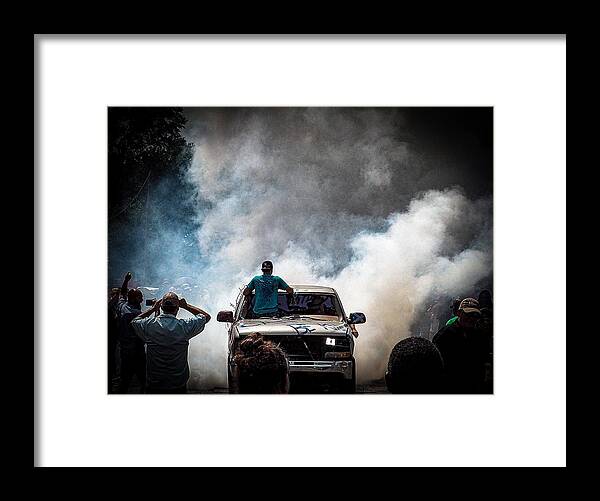 Burnout Framed Print featuring the photograph Burn Out Fun by Jerry Connally