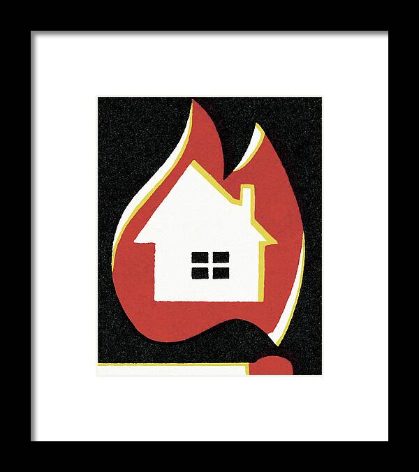 Accident Framed Print featuring the drawing Burning House by CSA Images