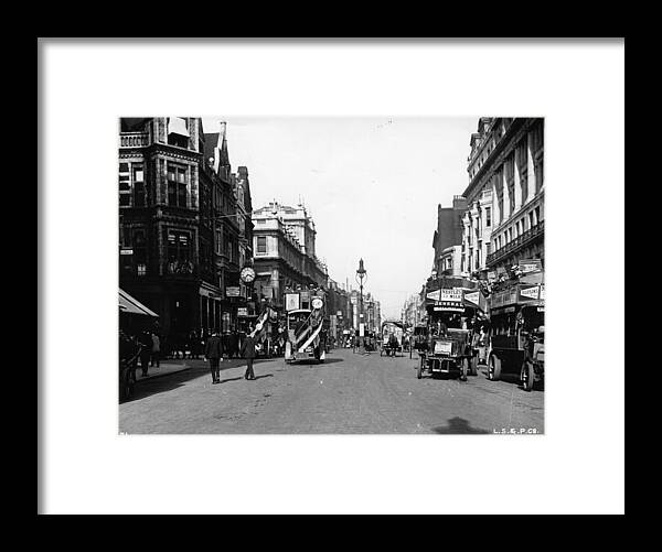 Horse Framed Print featuring the photograph Buses In London by London Stereoscopic Company