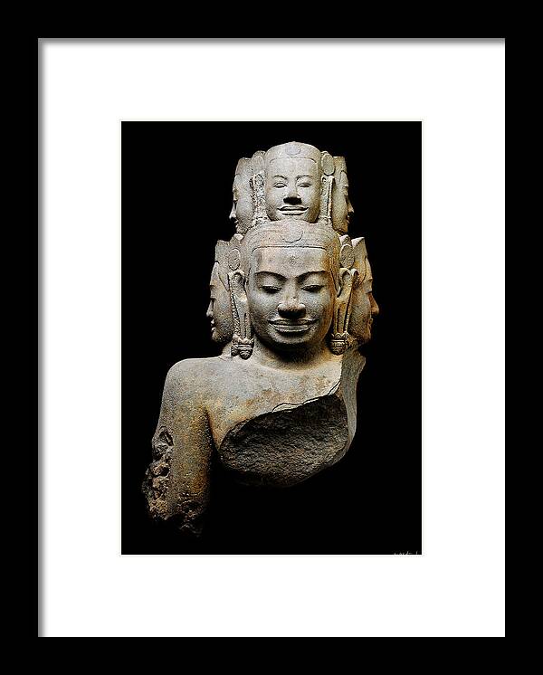 Hevajra Framed Print featuring the photograph Bust of Hevajra by Weston Westmoreland