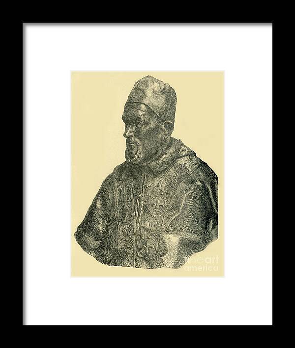 Engraving Framed Print featuring the drawing Bust Of Pope Innocent X by Print Collector