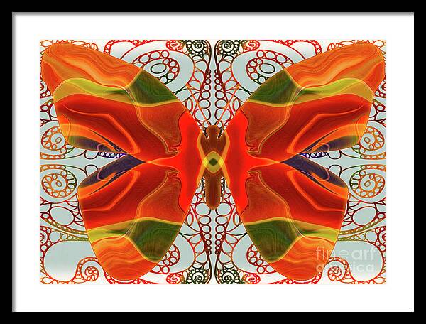 Butterfly Framed Print featuring the mixed media Butterfly Art - Circles and Spirals - Omaste Witkowski by Omaste Witkowski