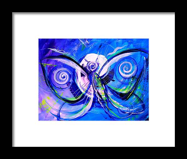 Butterfly Framed Print featuring the painting Butterfly Blue Violet by J Vincent Scarpace