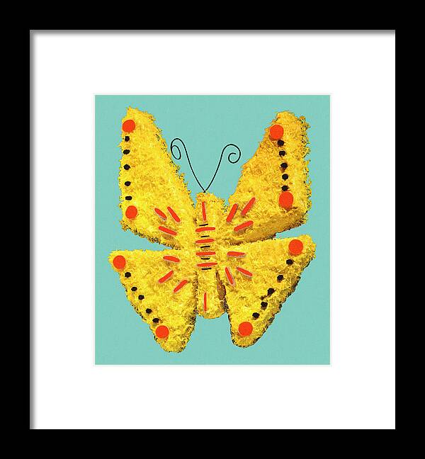 Animal Framed Print featuring the drawing Butterfly Decorated Cake by CSA Images