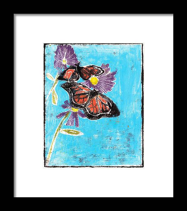 Butterfly Framed Print featuring the painting Butterfly Garden Summer 3 by Edgeworth Johnstone